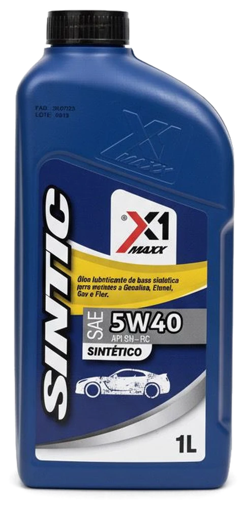 Embalagem do óleo X1 Maxx Sintic 5W40 SN