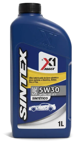 Embalagem do óleo X1 Maxx Syntex 5W30 SN/ILSAC GF5